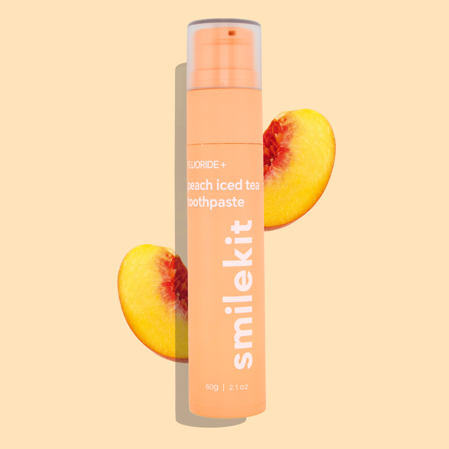 Geschmackliche Zahnpasta Puremysmile mit Pfirsich Eistee Aroma von Smilekit